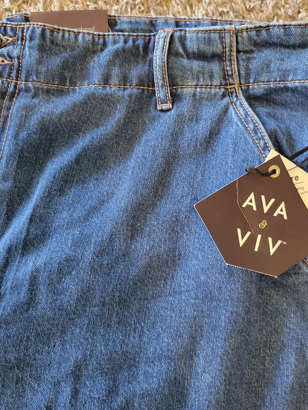 NWT Ava & Viv Plus Size 20 Regular Jeans High Rise Curvy Trouser - Picture 2 of 15